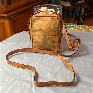 Alviero Martini Map Print Mini Crossbody Bag